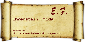 Ehrenstein Frida névjegykártya